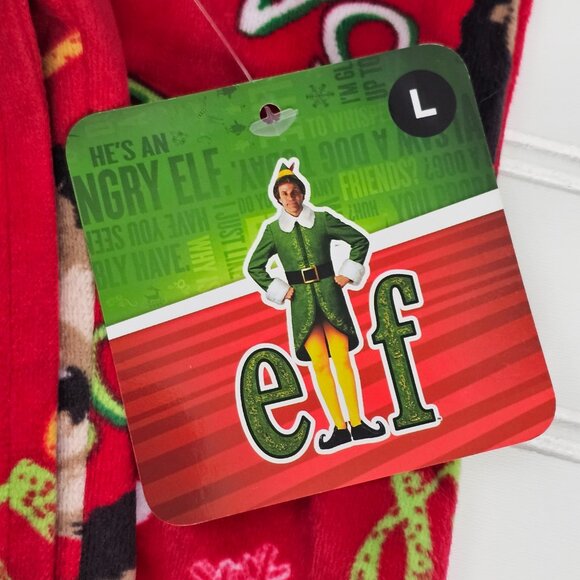 Elf Movie Santa's Coming Red Ultra Soft Holiday Men's Pajama Pants Size L NWT - Picture 5 of 11